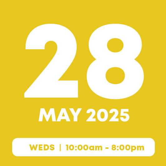 28 May |  Main Pass (1hr) + Add-On Pass (Free)